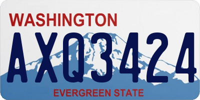 WA license plate AXQ3424
