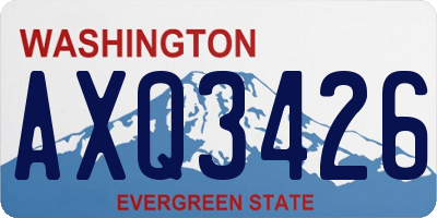 WA license plate AXQ3426