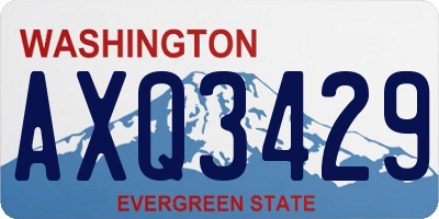 WA license plate AXQ3429