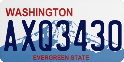 WA license plate AXQ3430