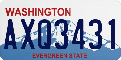 WA license plate AXQ3431