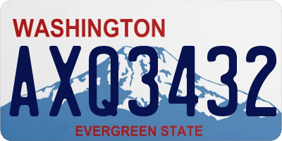 WA license plate AXQ3432