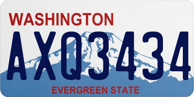 WA license plate AXQ3434