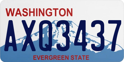 WA license plate AXQ3437