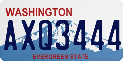 WA license plate AXQ3444
