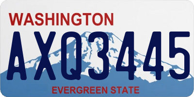 WA license plate AXQ3445