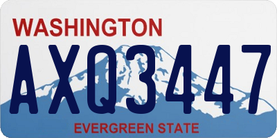 WA license plate AXQ3447