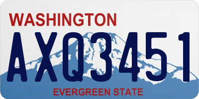 WA license plate AXQ3451