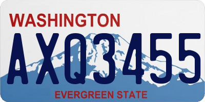 WA license plate AXQ3455