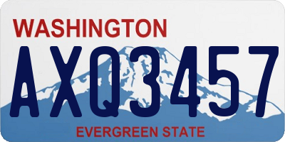 WA license plate AXQ3457