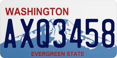 WA license plate AXQ3458