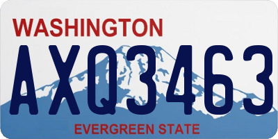 WA license plate AXQ3463