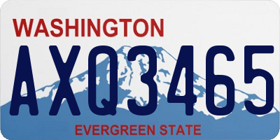 WA license plate AXQ3465