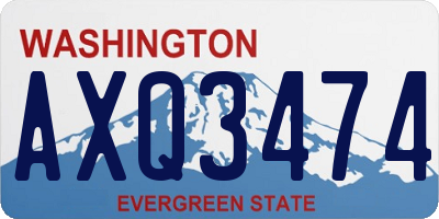 WA license plate AXQ3474