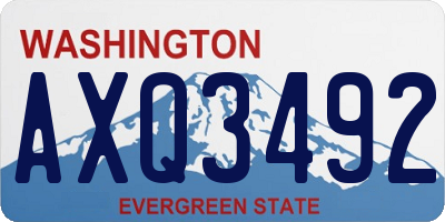 WA license plate AXQ3492