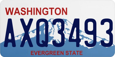 WA license plate AXQ3493