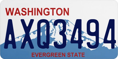 WA license plate AXQ3494