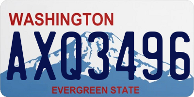 WA license plate AXQ3496