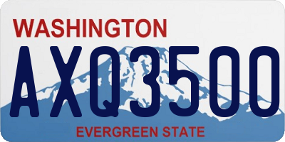 WA license plate AXQ3500
