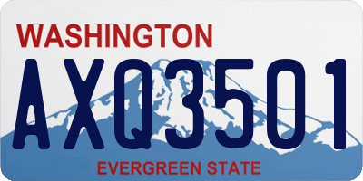 WA license plate AXQ3501