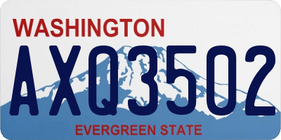 WA license plate AXQ3502