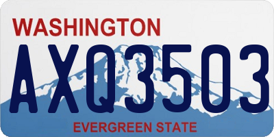 WA license plate AXQ3503