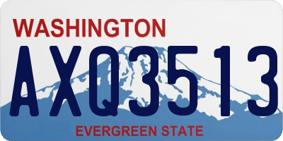 WA license plate AXQ3513