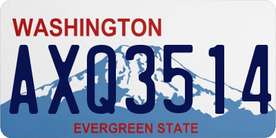 WA license plate AXQ3514