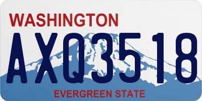 WA license plate AXQ3518