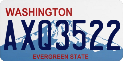WA license plate AXQ3522