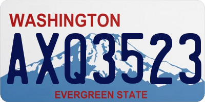 WA license plate AXQ3523