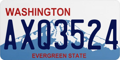 WA license plate AXQ3524