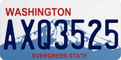 WA license plate AXQ3525