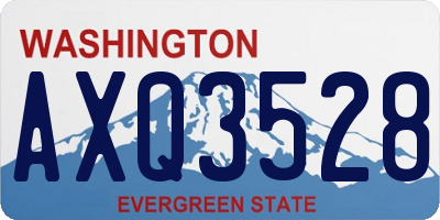 WA license plate AXQ3528