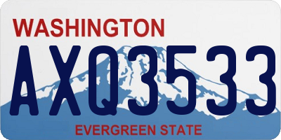 WA license plate AXQ3533