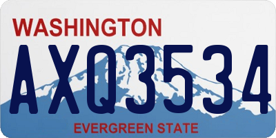 WA license plate AXQ3534