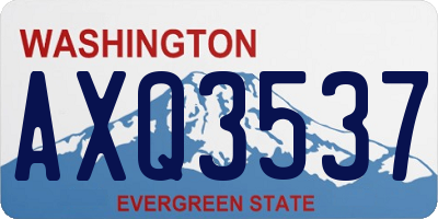 WA license plate AXQ3537