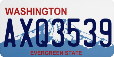 WA license plate AXQ3539