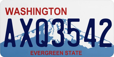 WA license plate AXQ3542