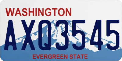 WA license plate AXQ3545