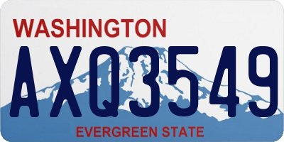 WA license plate AXQ3549