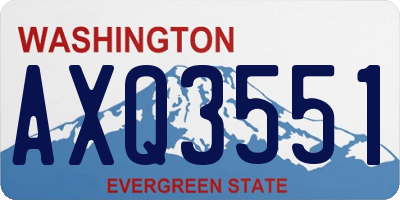 WA license plate AXQ3551