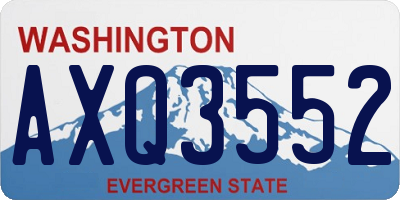 WA license plate AXQ3552