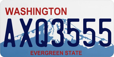 WA license plate AXQ3555