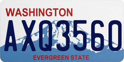 WA license plate AXQ3560