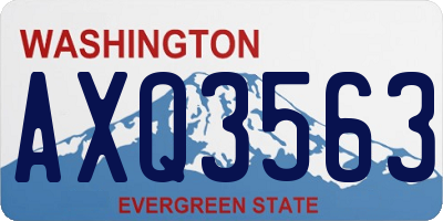 WA license plate AXQ3563