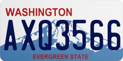 WA license plate AXQ3566