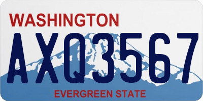 WA license plate AXQ3567