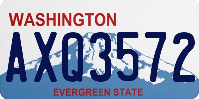 WA license plate AXQ3572