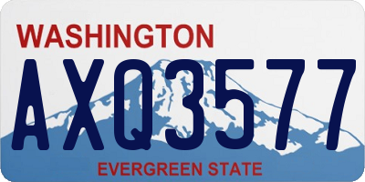 WA license plate AXQ3577